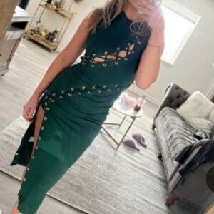 NWT SHEIN Sexy Sleeveless Lace-Up Front Dress